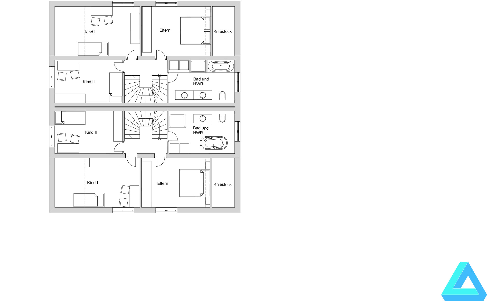 Bild 6: Doppelhaus Grundriss 2, Ökologisches Bauen