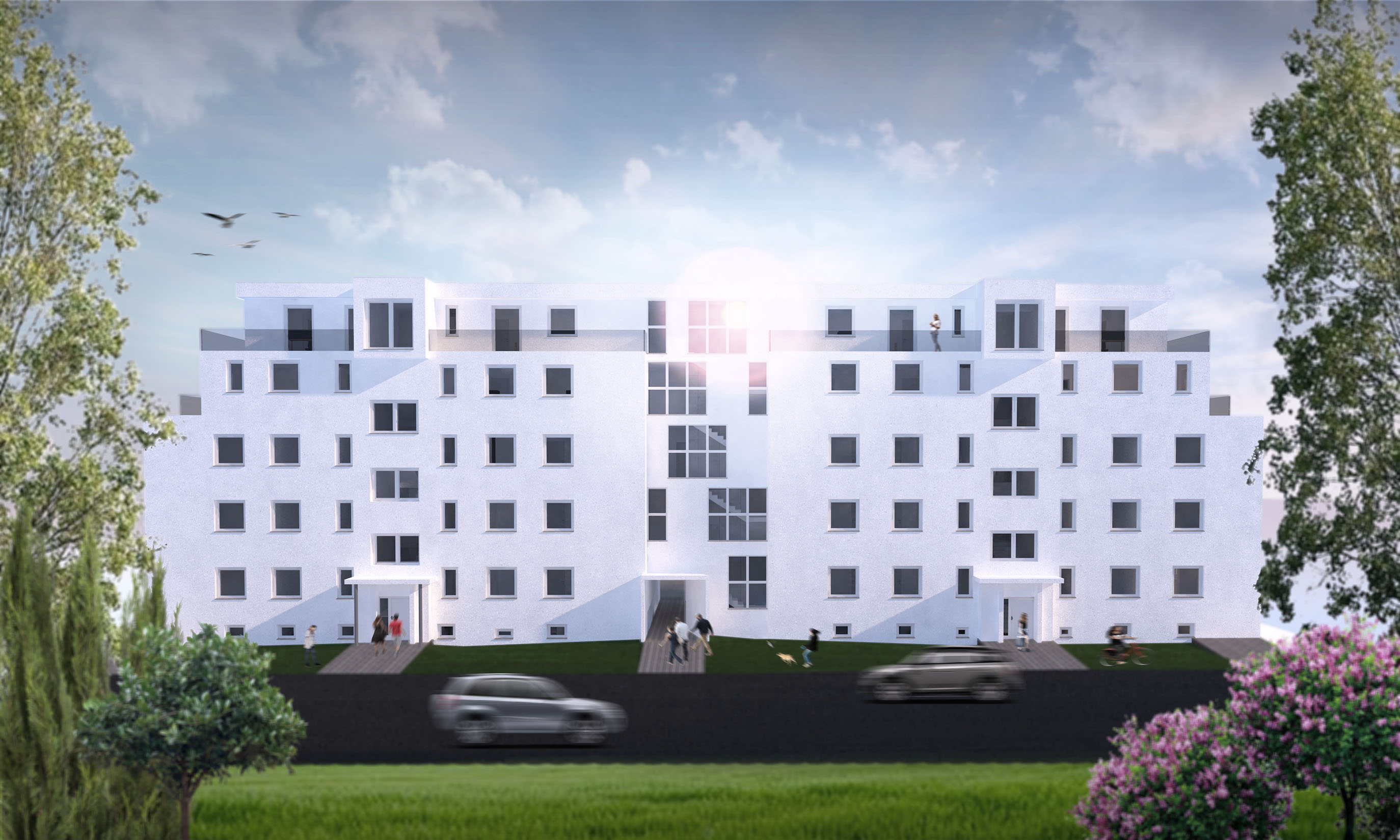 Bild 1: Wohn-/Apartmenthaus in der Heinrichstraße, Ökologisches Bauen