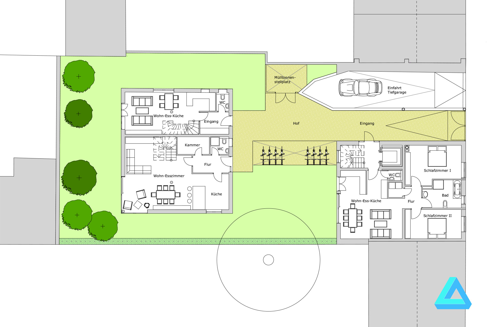 Bild 10: Grundriss modernes, nachhaltiges und grünes Stadthaus in Darmstadt
