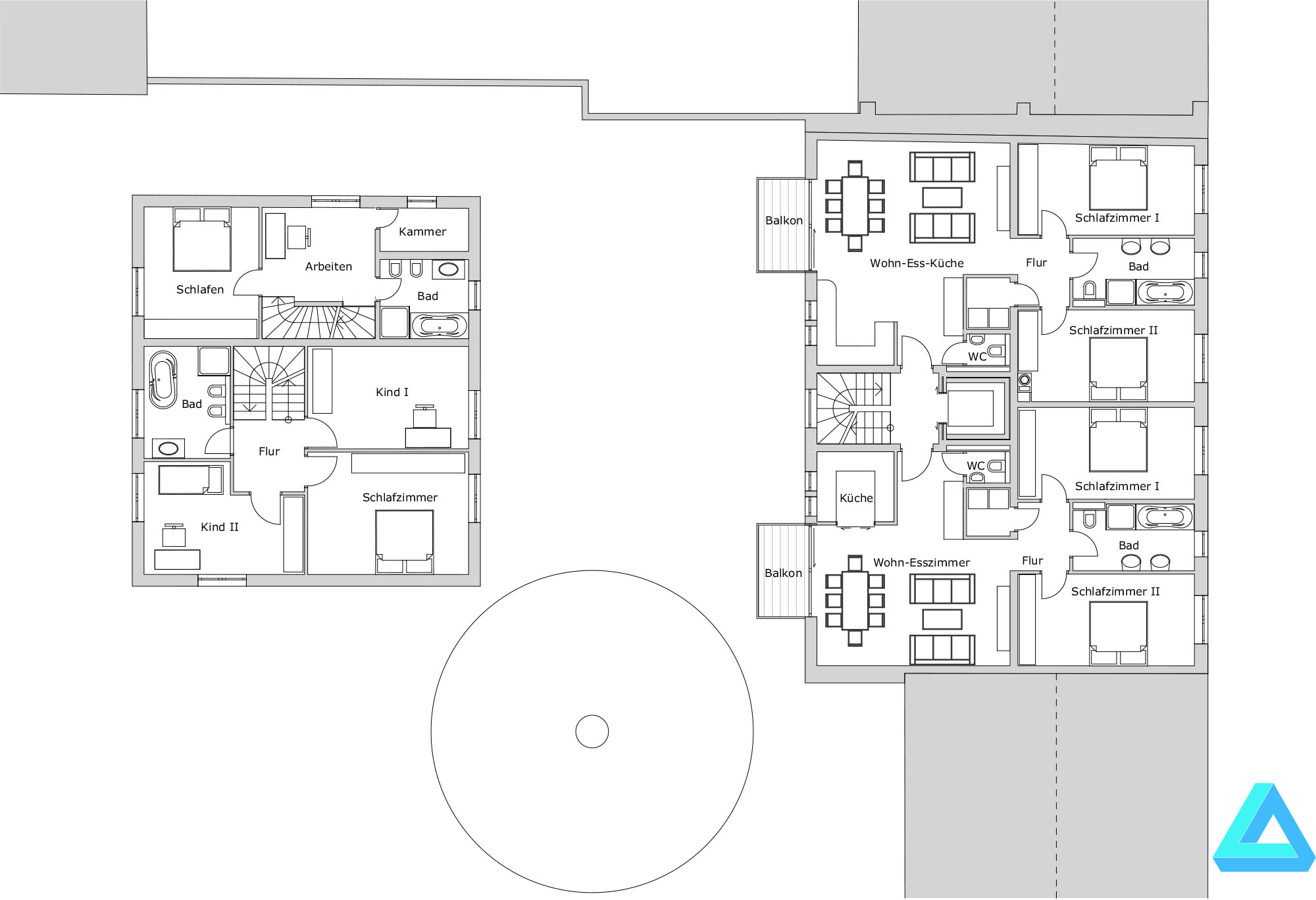 Bild 11: Wetieres Grundriss modernes, nachhaltiges und grünes Stadthaus in Darmstadt