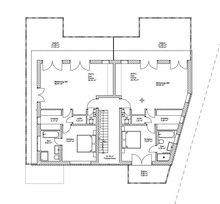 Bild 5: Grundriss Mehrfamilienhaus, Architektur