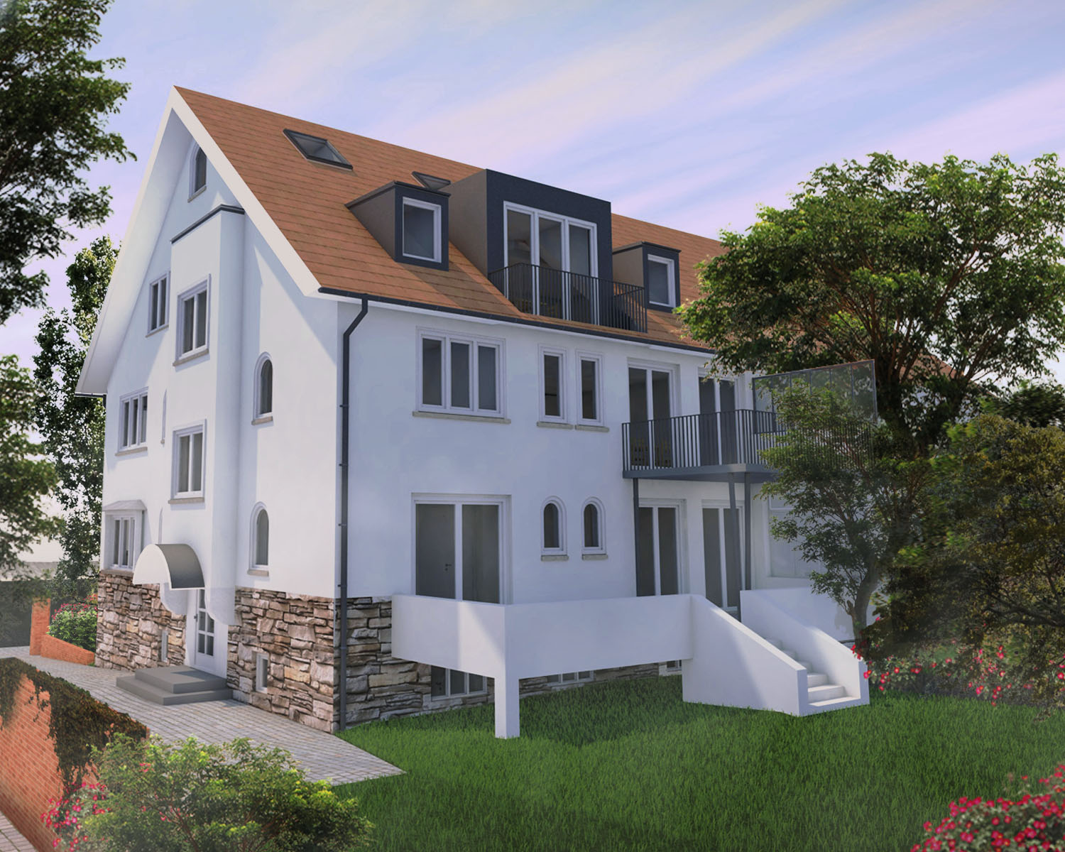 Weiteres Bild von denkmalgeschützten Villa - hinten