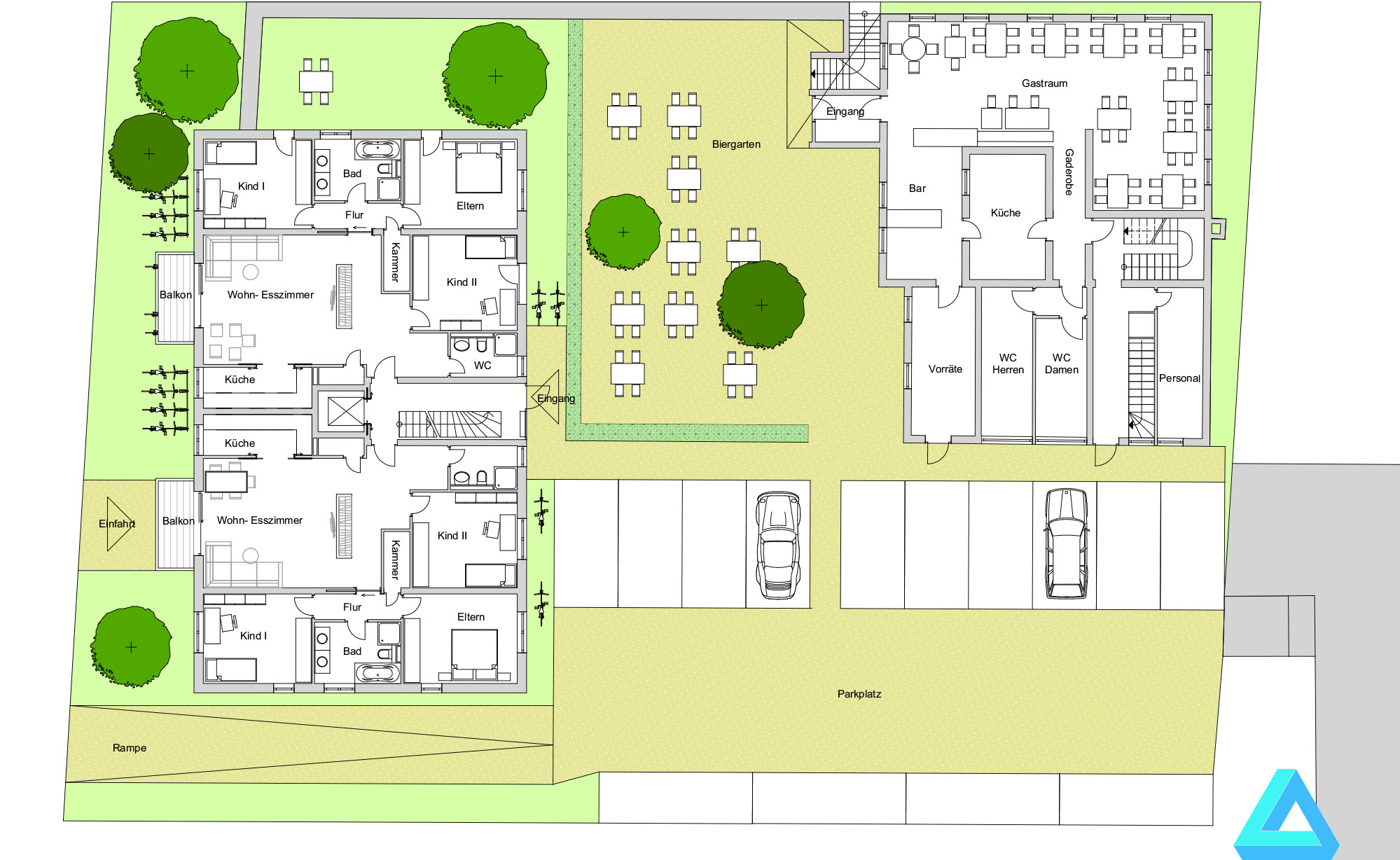 Bild 5: Grundriss Mehrfamilienhaus 1