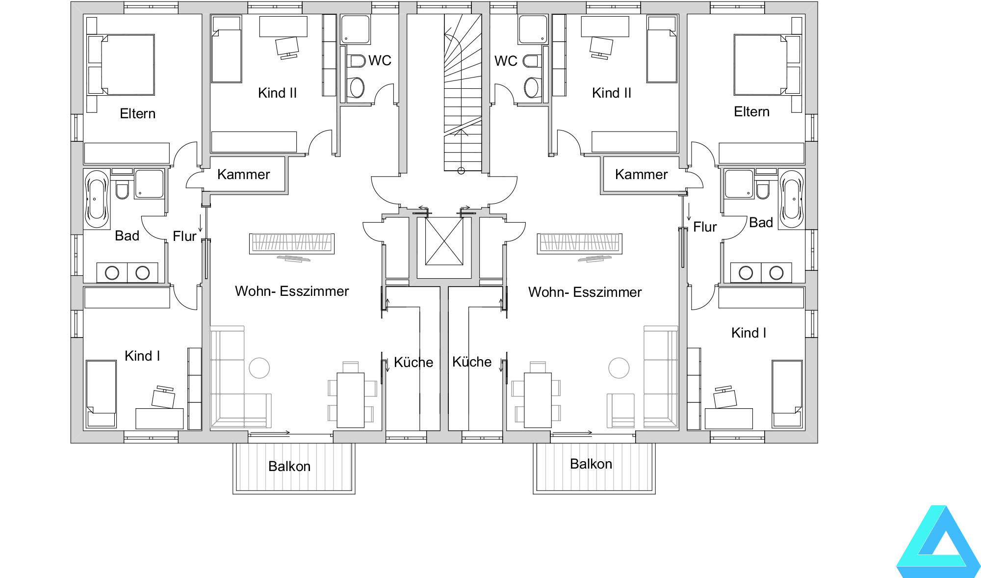 Bild 6: Grundriss Mehrfamilienhaus 2