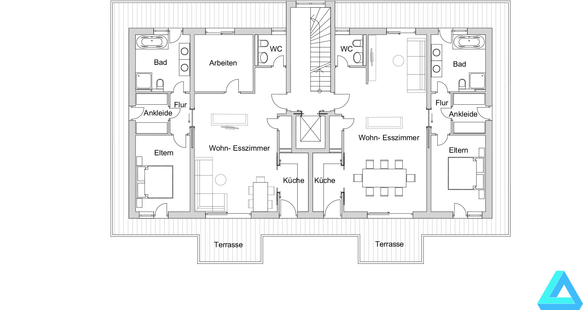 Bild 7: Grundriss Mehrfamilienhaus 3